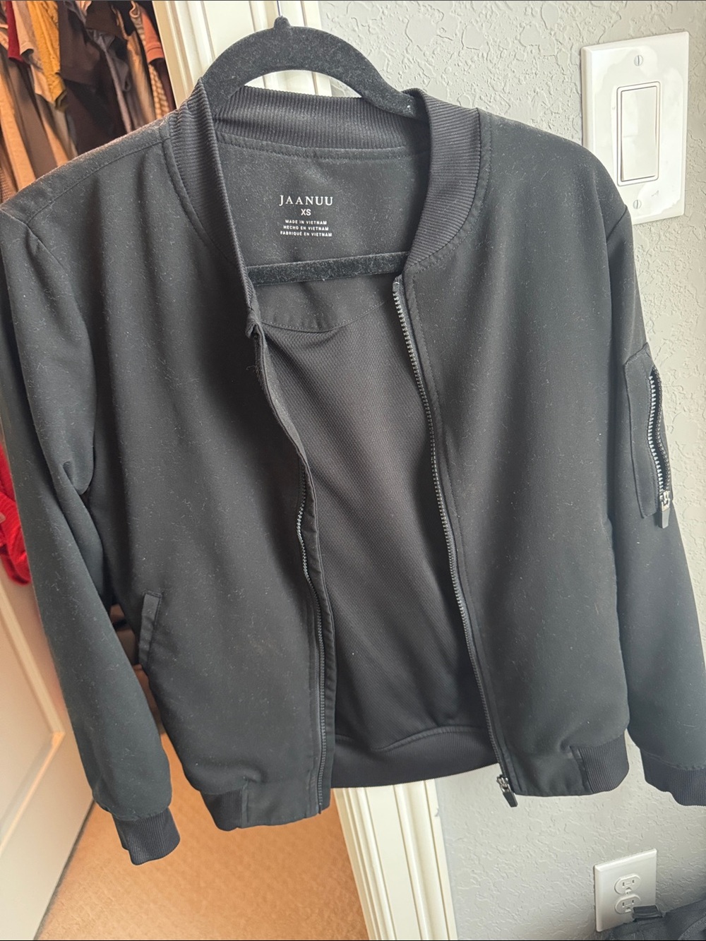 Jaanuu Black Bomber Jacket